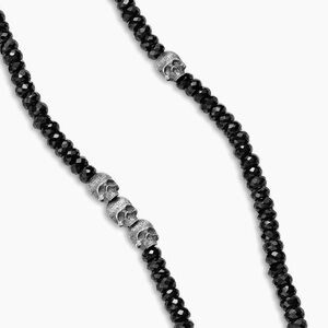 David Yurman Memento Mori Skull Station Necklace in Sterling Silver 22”